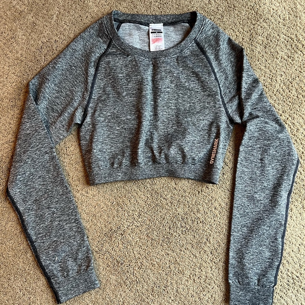 Gymshark Gray Fitted Crop Hoodie